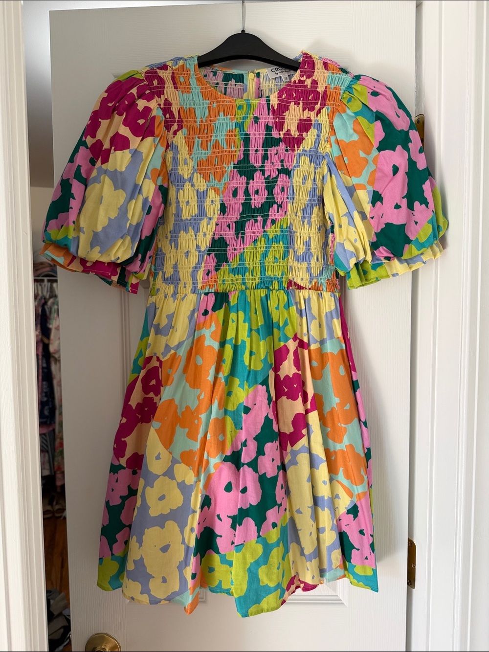Women’s Colorful Floral Puff-Sleeve Kids Dress - Multicolor by Crosby by Mollie